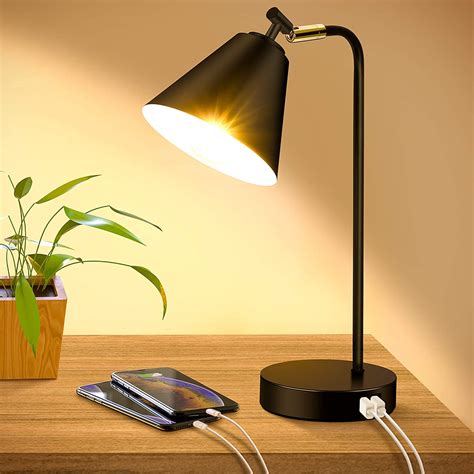 Ameriwood Home Carson Desk Lamp with Outlets and USB Ports