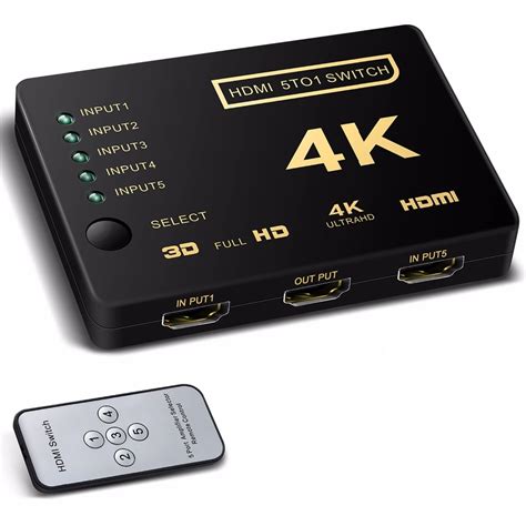Monoprice 5-Port HDMI Switch with HDCP